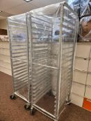 (2) 20 Tray Holder Service Rolling Racks