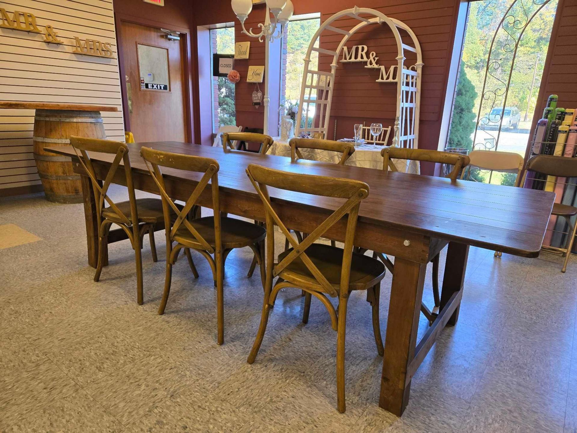 Lot of (2) Farm tables, 108 inches X 40 inches each table