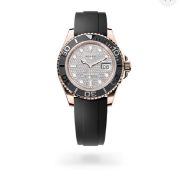 ROLEX YACHT-MASTER *18CT EVEROSE GOLD* (2023) FACTORY DIAMOND-PAVED DIAL *OYSTER-FLEX* (1 OWNER)