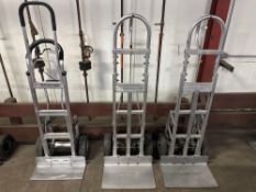 Lot of (3) Assorted Aluminum 2 Wheel Dollies
