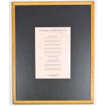 Johnny Cash - Hand Signed Lyric Sheet