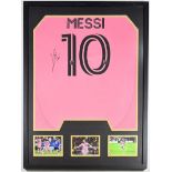 Lionel Messi, Signed Inter Miami Jersey, Framed with COA