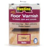 RRP £71.97 - Rustins Floor Varnish Satin 5ltr- Fast-Drying Floor Protection for Interior Wood – Eas