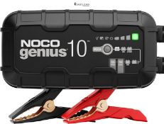 RRP £110.73 - NOCO GENIUS10: 10A 6V/12V Smart Battery Charger – Automatic Maintainer, Trickle Charg