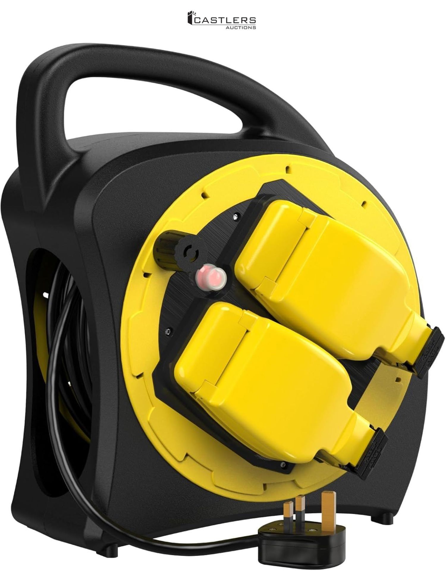 SLx Outdoor Extension Lead Waterproof, 20m, 2 Socket Extension Reel, Heavy Duty Extension Cable, Th