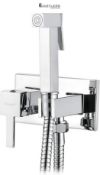 RRP £59.99 - Ibergrif M22011 Square Concealed Shower Mixer Set, Hot and Cold Bidet Spray with Shatt