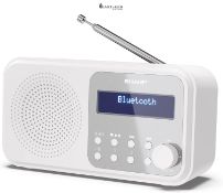 SHARP DR-P420(WH) Tokyo Portable Digital Radio – Bluetooth 5.0, DAB+/FM, Compact, USB/Battery Power