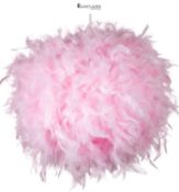 30cm Pink Feather Light Shade, Lamp Shade for Pendant Ceiling Light,Floor Lamp, Fluffy Feather Lamp