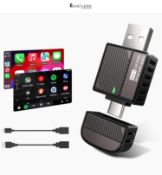Wireless Android Auto & CarPlay Adapter 2-in-1 Converts Wired to Wireless 2025 Upgraded, Plug-and-P