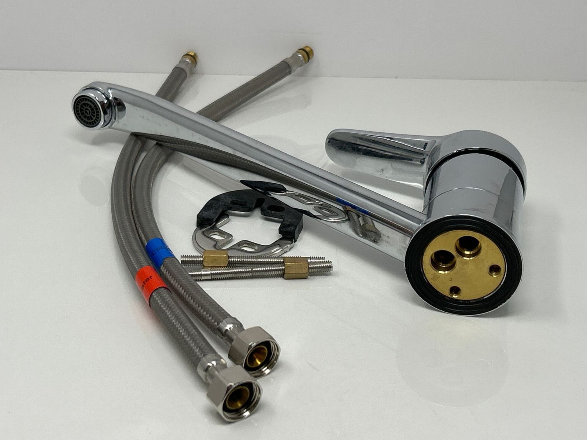 Ibergrif M14450 Kitchen Sink Mixer Tap, Caravan Tap, Monobloc Single Top Lever with Long Swivel Spo - Image 4 of 4