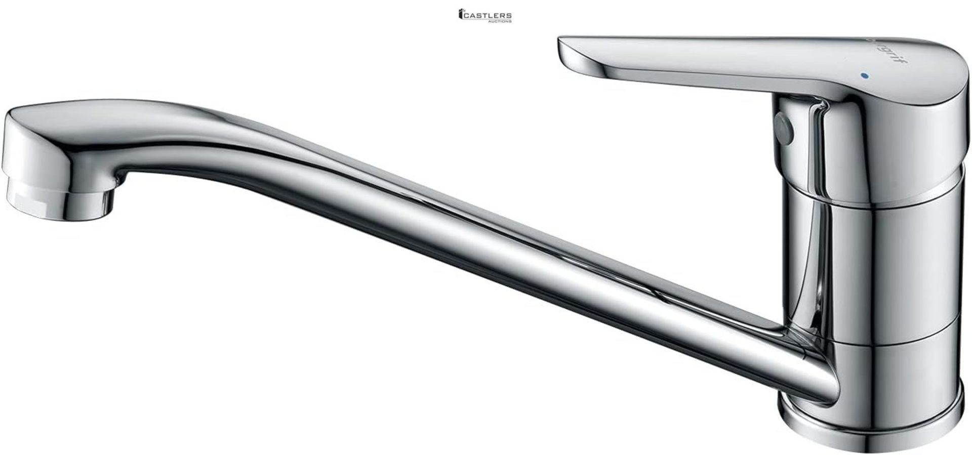 Ibergrif M14450 Kitchen Sink Mixer Tap, Caravan Tap, Monobloc Single Top Lever with Long Swivel Spo