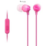 Sony MDR-EX15AP Earphones with Smartphone Mic and Control - Pink