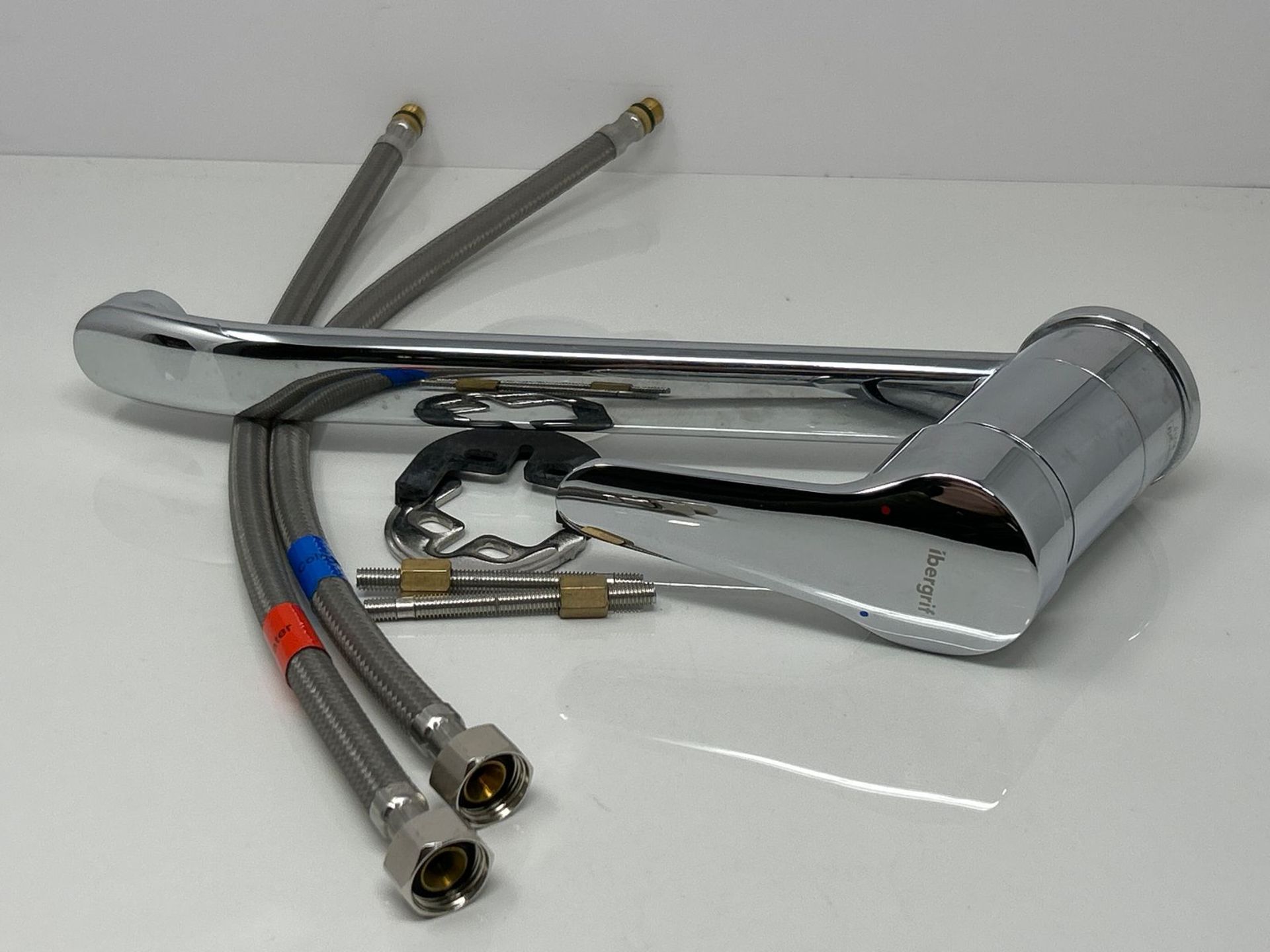 Ibergrif M14450 Kitchen Sink Mixer Tap, Caravan Tap, Monobloc Single Top Lever with Long Swivel Spo - Image 3 of 4