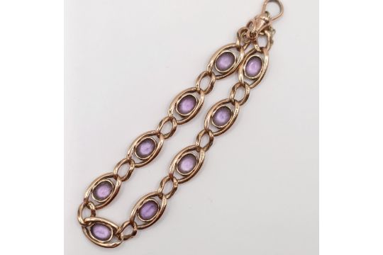 A 9ct gold and amethyst bracelet - Image 8 of 10