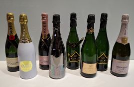 8 X PIECE BRAND NEW MIXED CHAMPAGNE LOT TO INCLUDE MOET & CHARDON IMPERIAL AND ROSE IMPERIAL -