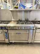 Imperial 12" Griddle , 4 Burner Range & Oven Below