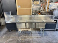 Allstrong 3 Compartment Sink 90" w x 24" d x 44" H