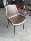 Cedric Faux Leather Mid-Century Modern Sled Guest Chair