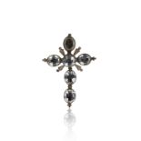 A Georgian rock crystal cross pendant,