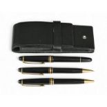 A trio of Mont Blanc Meisterstück writing implements,