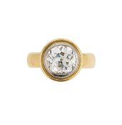 An 18ct gold single stone diamond ring,