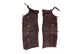 A PAIR OF VINTAGE WESTERN LEATHER CHAPS