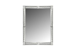 A LARGE VENETIAN ETCHED GLASS MIRROR, SECOND HALF OF THE 20TH CENTURY