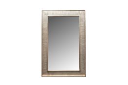 A CONTEMPORARY SILVER-GILT RECTANGULAR MIRROR
