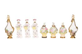 A GROUP OF EIGHT HALCYON DAYS PERFUME BOTTLES WITH STERLING SILVER MOUNTS