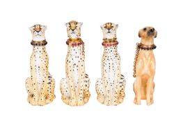 A GROUP OF FOUR HALCYON DAYS SCENT BOTTLES