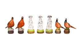 A GROUP OF SEVEN HALCYON DAYS STERLING SILVER MOUNTED SEALS