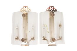 A PAIR OF MID CENTURY WALL LIGHTS