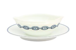 Hermes 'Chaine D'Ancre' Blue Intergrated Sauce Boat