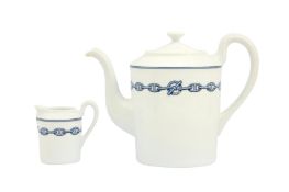 Hermes 'Chaine D'Ancre' Blue Teapot and Creamer