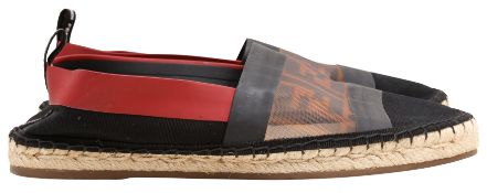 Fendi Black Colibri FF Mesh Espadrille - Size 37.5
