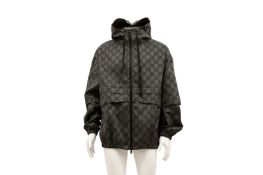 Gucci Men's Grey GG Monogram Ripstop Jacket - Size 52