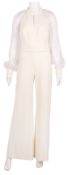 Safiyaa Ivory Wide Leg Jumpsuit - Size 14