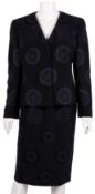 Louis Feraud Navy Wool Skirt Suit - Size 44