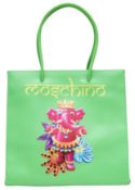 Moschino Lime Green Crowned Elephant Tote