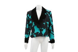 Givenchy Black Grosgrain Print Jacket - Size 42