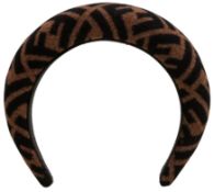 Fendi Brown FF Padded Hair Band