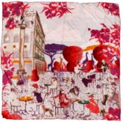 Ferragamo Fashion Scenic City Silk Scarf