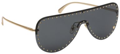 Versace Black Rimless Medusa Aviator Sunglasses