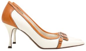 Dolce & Gabbana White Kitten Heeled Pump - Size 36