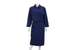 Gianni Versace Blue Wool Skirt Suit - Size 42