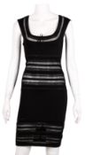 Alaia Black Crochet Insert Knit Dress - Size XS