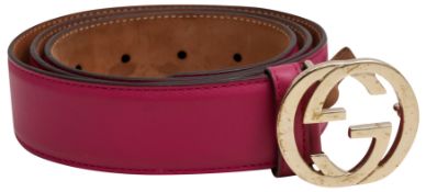 Gucci Fuchsia Interlocking GG Belt - Size 90