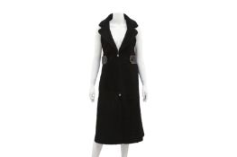 Fendi Black Shearling Long Gilet - Size 6
