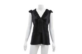 Dolce & Gabbana Black Silk Ruffle Top - Size 42