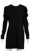 Saint Laurent Black Crepe Shift Dress - Size 42